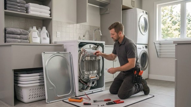 Dryer Repair in progress at a Las Vegas, NV home