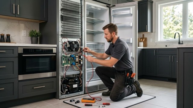 Refrigerator Repair in progress at a Las Vegas, NV home